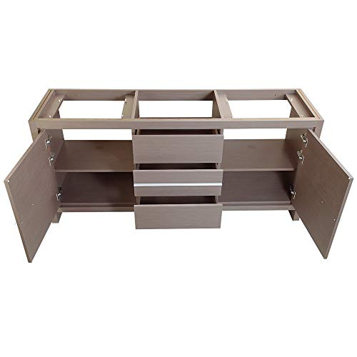 Fresca Allier 72" Gray Oak Modern Double Sink Bathroom Cabinet #TOP2