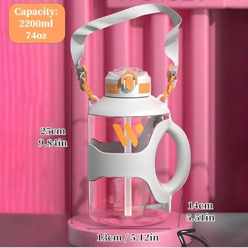 Image of Breewell 2200ml Sport Water Bottle With Strap Portable Durable Gym Fitness Outdoor Climbing Picnics Drinking Bottle | Multicolor