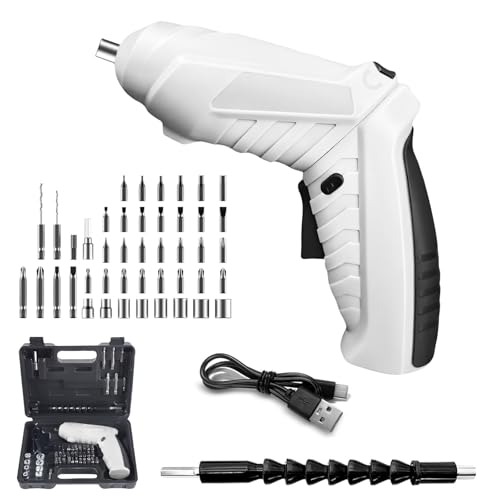 [lnnovista] 電動ドライバー 家庭用電動ドリル 小型ドリル ドライバーマシン【3.6V 1300mAh 新モデルアップグレード版 45個アクセサリー付き】正逆転スイッチ切り替え 延長ポールドリルシャフト Type-C充電 長時間使用 ワイヤレス LED照明 強力マグネット 軽量 静音 女性や初心者向け 収納ケース付属 DIYツール 家庭用/DIY/家具組み立て用 日本語説明書付属