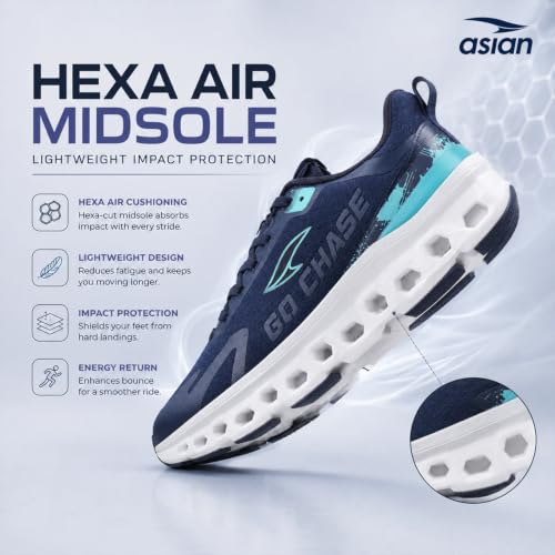 Image of ASIAN Quantum-56 Men's Running Shoes with Stylish Air Coil Sole, Breathable Knit Upper, Lightweight & Memory Foam Cushioning for All-Day Comfort