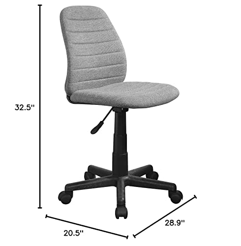 Urban Shop Padded Fabric High Back Rolling Home Office Chair, Grey #TOP2