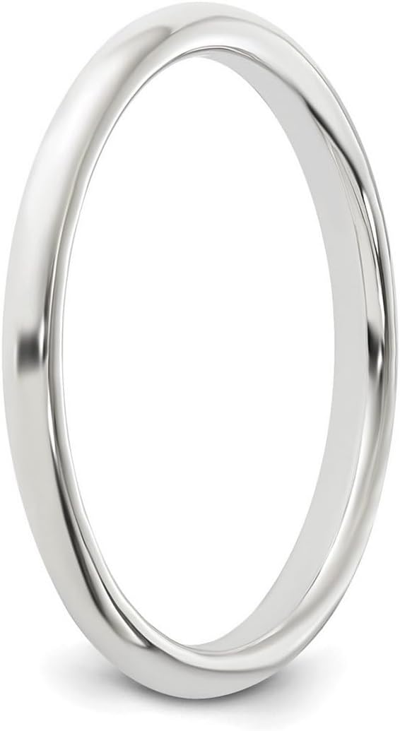 JewelryWeb 925 Sterling Silver Half Round Band Ring for Women and Men in Variety of Sizes