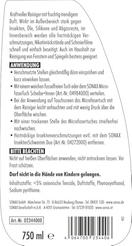 SONAX ScheibenStar (750 ml) kraftvoller Glasreiniger für Fahrzeugscheiben, Scheinwerfer und Spiegelflächen | Art-Nr. 02344000