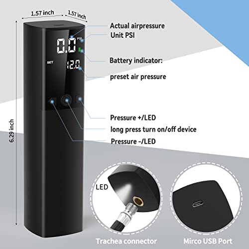 Electric Ball Pump, Basketball Pump with Digital LCD Display and Pressure Gauge, Portable Smart Air Pump with 2 Needle 1 Nozzle, Ball Pump for Volleyball, Football, Basketball, Rugby - Image 3