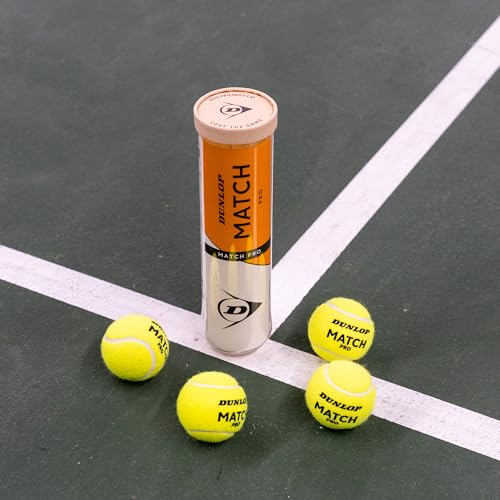 DUNLOP Match Pro piłka tenisowa na piasek, twardy kort i trawnik (1 x 4 piłki)