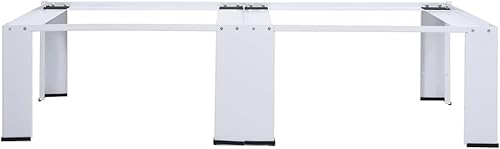 Miniatura 6 de Pedestal de lavandería para lavadora con estante extraíble, color blanco, 27.2 x 27.2 x 12.8 pulgadas, base de acero metálico, pedestal universal