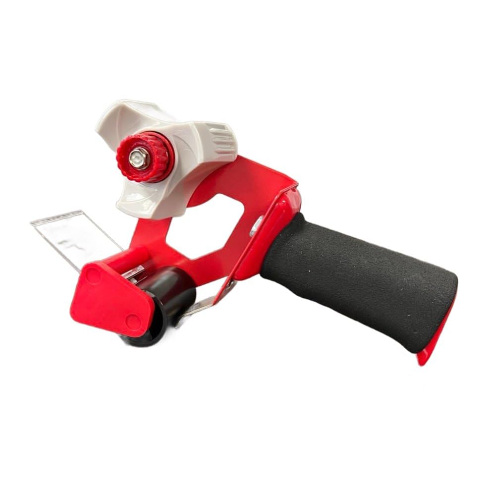 Supply Air 2 Inch Tape Gun Dispenser Alloy Steel with Gear Drive for 3 Inch Core Packing Tape Red Single Unit