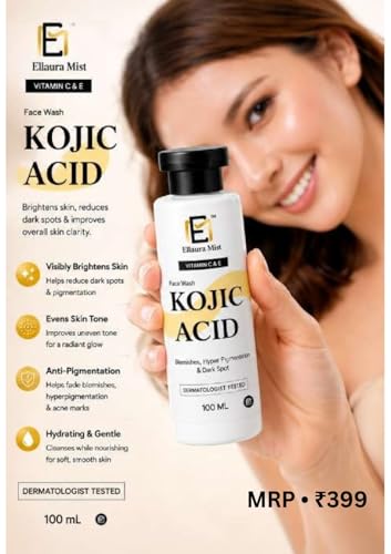 Image of Ellaura Mist kojic acid face wash Kojic Acid & Niacinamide face wash man and Women Reduces Dark Spots, Fades Hyperpigmentation, Oil Control, Dermatologist Tested cleanser for combination skin