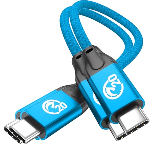 UseBean Cable USB C a USB C 100W 0.2M (2 Pack), USB 3.2 Gen2 20Gbps Tipo C Cable de PD Carga Rápida Transmisión de Vídeo 4K@60Hz,para iPhone 15 Plus Pro Max,MacBook,iPad Pro,Galaxy S24/Ultra/S23