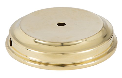 Image of B&P Lamp Unfinished Flared Disc Solid Brass Lamp Base, 4-1 /2 Inch Top Diameter, 5-7 /8 Inch Bottom Diameter, 1 /8F Center Hole, Modern Style