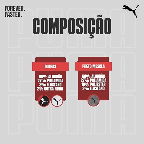 Puma Kit 9 Pares Meias Sapatilha Cano Curto Everyday Esportiva Masculino Adulto, 3 Brancos - 3 Preto