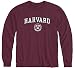 Ivysport Harvard University Crimson Long Sleeve T-Shirt, Crest, Maroon, Small