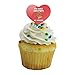 My Love Trumps All Others President Cupid with Hearts Valentine's Day Romance Heart Love Cupcake Picks Toppers Decoration Set of 6