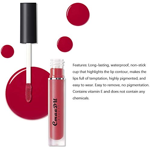 Ownest 6 packs Matte Velvety Liquid Lipstick Set ,Matte Non-stick cup Liquid Lip Gloss, Moisturizing Waterproof Lips Makeup Durable Lipgloss Set