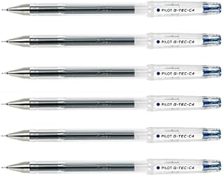 PILOT G-TEC-C4 Gel Ink Rollerball Pens Ultra Fine 0.4 mm Line 0.2 mm Blue Pack of 6