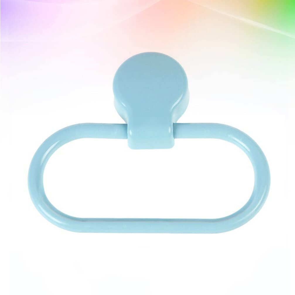 Porta asciugamani adesivo in plastica per bagno e cucina, colore: blu