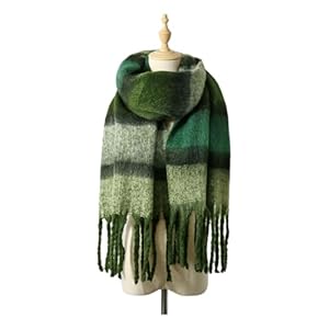 CHENZKBD Damen Schal Warm Winterschal Für Männer Und Frauen, Ultra-weiche Luxuriöse Kaschmirstruktur Frauen-grün
