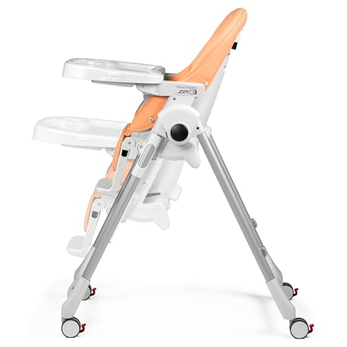 Image of Peg Perego Prima Pappa Zero 3 - High Chair - for Children Newborn to 3 Years of Age - Made in Italy - Peach (Light Orange)