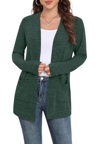 Image of Yincro Womens Lightweight Cardigan Long Sleeve Open Front Casual Sweater Cardigans with Pockets