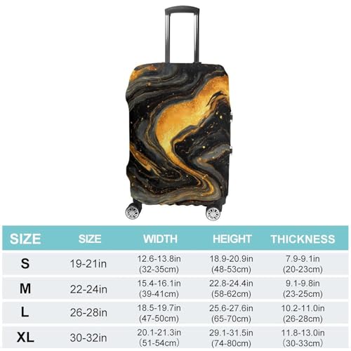 Marble Golden And Black Luggage Covers Washable Travel Suitcase Cover Elastic Baggage Protector2