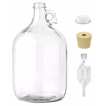 Home Brew Ohio 1 Gallon Jug With TwinBubble Airlock,Metal Cap,#6 drilled stopper