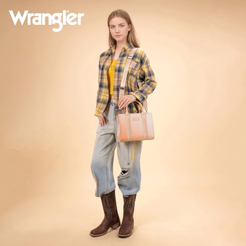 Wrangler średnia torba na ramię dla kobiet designerska torebka torebka z uchwytem górnym z paskiem, Cieniowany jasny brąz, Medium