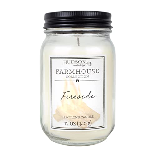 Mason Jar Candle Farmhouse Decor | Campfire Scented Candle With Natural Soy Wax Blend | Long Lasting Fireside Candle For Home Fragrance, Decorative Fall Jar Candle With Lid, 12 Oz #TOP30