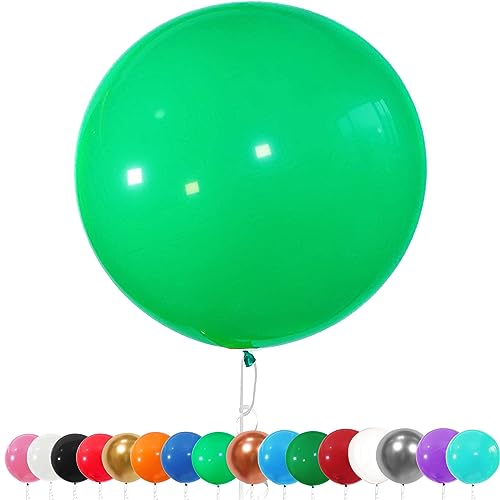 AUNGKWANG Lot de 6 Ballons Géant en Latex, 90cm Grand Décorations Ballon Vert, Helium Ballon pour Fête, Anniversaire, Mariage, Baptême, Noël, Carnaval,...
