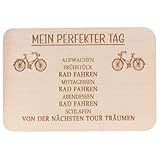 Spruchreif · Frühstücksbrettchen Fahrrad · Brotzeitbrett mit Gravur · Geschenke für Fahrradfahrer · Geschenk Fahrrad