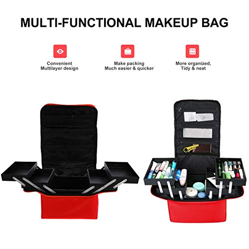 Valicclud — Estojo de viagem para maquiagem de tecido Oxford impermeável para maquiagem, organizador