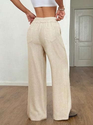 Women's Flowy Pants Plain Wide Leg Casual Low Waist Pants Casual2