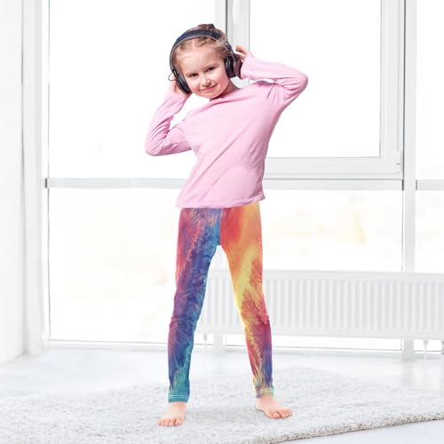 Colorful Tie Dye Girls Casual Leggings for Kids Printed Long Pant Bottoms Stretch and Soft4
