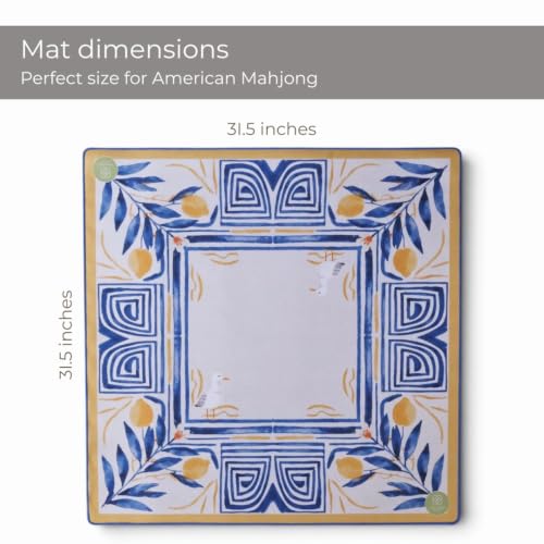 American Mahjong Mat, 31.5 x 31.5 Inch Neoprene Table Mat, Canvas Bag, Amalfi Mediterranean Design by Mahjong Atelier - Used condition - Image 2