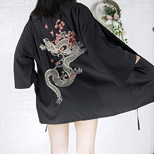 Image of LAI MENG FIVE CATS Women's Summer Cardigan Lightweight Kimono Floral Print Loose Cover up Casual Tops