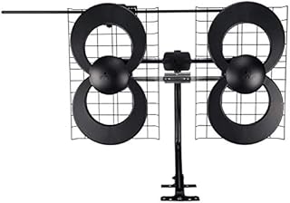 Antennas Direct ClearStream 4V TV Antenna, 70+ Mile Range, UHF/Vhf, Multi-Directional, Indoor, Attic, Outdoor, Mast W/Pivoting Base/Hardware/Adjustable Clamp/Sealing Pads, 4K Ready, Black – C4-V-CJM