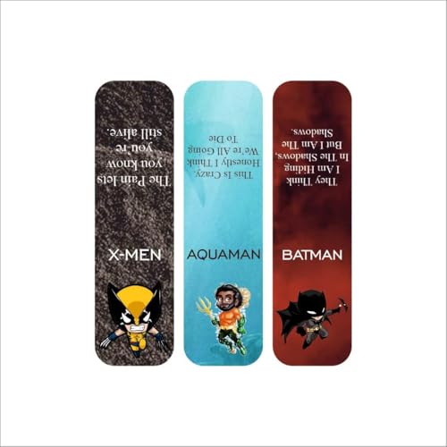 Image of Zesta Magnetic Bookmark Set of 7 | Aesthetic Book Mark for Reading | Cute Anime Bookmarks for Kids, Students | Book Accessories for Novels, Gifts for Readers(Justice League, 9X2.5 Cms)