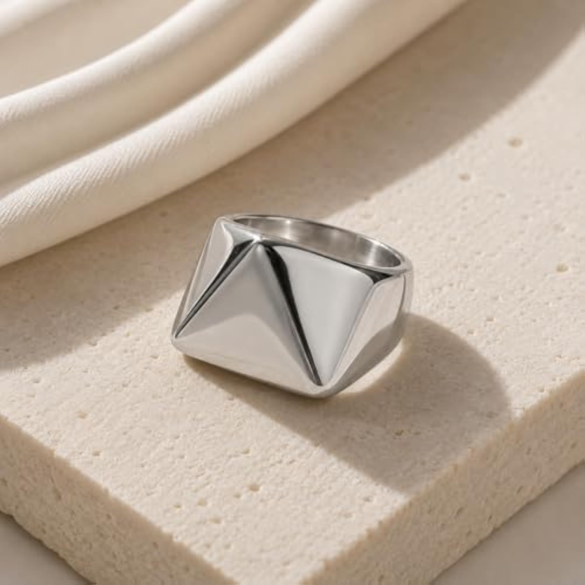 Men's Vertex Signet Ring 10, Stylish Durable Adjustable