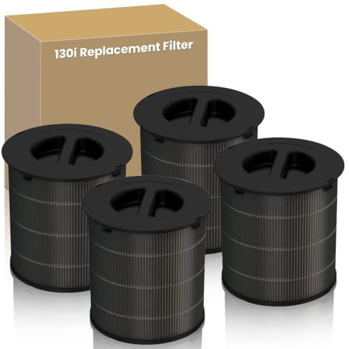 Image of 130i Replacement Filter Compatible with PuroAir 130i Smart Air Purifier | 3-in-1 True HEPA Activated Carbon High-Efficiency Filter for Home Pets Large Room, 4 Pack