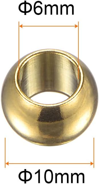 HARFINGTON 10pcs Beads 10mm Stainless Steel 6mm Hole Dia Bead for DIY Crafts, Gold Tone - Image 2