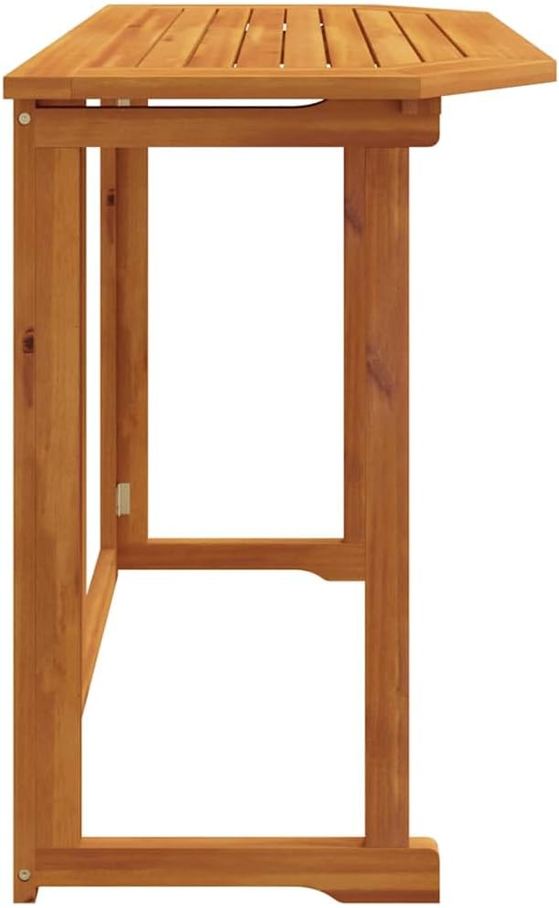 Rustic Table Table 4-Piece Solid Acacia Wood Foldable Balcony Bistro Set with Rectangular Design for Outdoor Patio and Terrace Use