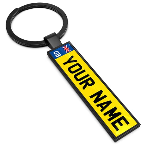 Personalised keyring keychain key chain your car number plate your text