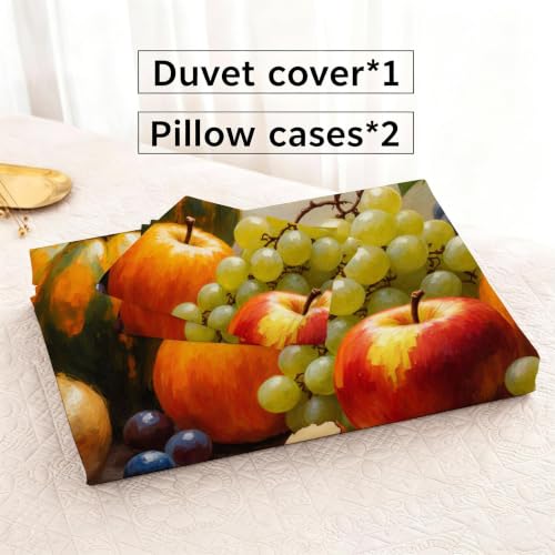 Housse de couette 240x260 fruits jaunes en microfibre de qualité AW9498 - 7