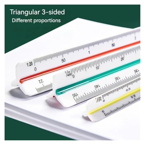 Regla triangular de aluminio para evitar errores de medicion en planos 6