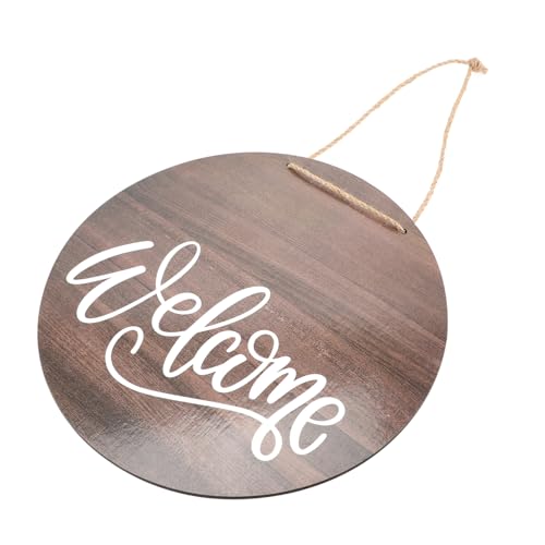VINTORKY Farmhouse Style Welcome Sign Wooden Door Pendant Outdoor Decor for Porch