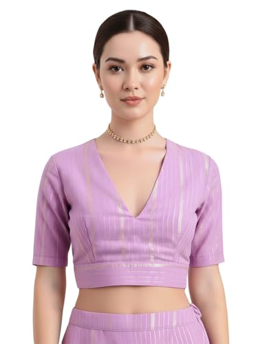 Image of Thevasa Women's Everyday Divine Depth V Neck Half Sleeves Blouse