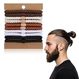 10 Stück Haargummi Herren, Haargummi Männer Nylon & Gummi für Starke Elastizität, Dickes & Lockiges Haar, 5 Farben (Ohne Haarbruch, Langlebig)