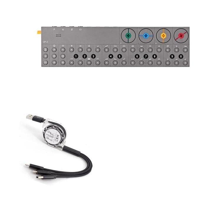 BoxWave Cable Compatible with Teenage Engineering OP-Z - AllCharge miniSync, Retractable, Portable USB Cable for Teenage Engineering OP-Z - Jet Black