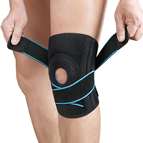 ACWOO Tutore Ginocchio, Ginocchiera Ortopedica Rotulea Confortevole con Stabilizzatori Laterali, Regolabile Ginocchiera Sportiva Neoprene per Corsa, Lesioni al Menisco, Artrite, Infortunio Sportivo