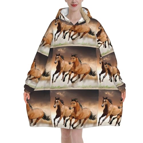 Sweat à capuche couverture flanelle unisexe à motif animal sauvage