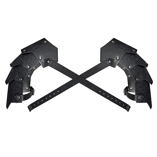 hiifeuer medieval faux leather double pauldron vintage mercenary knight shoulder armor for larpcosplay ren faire